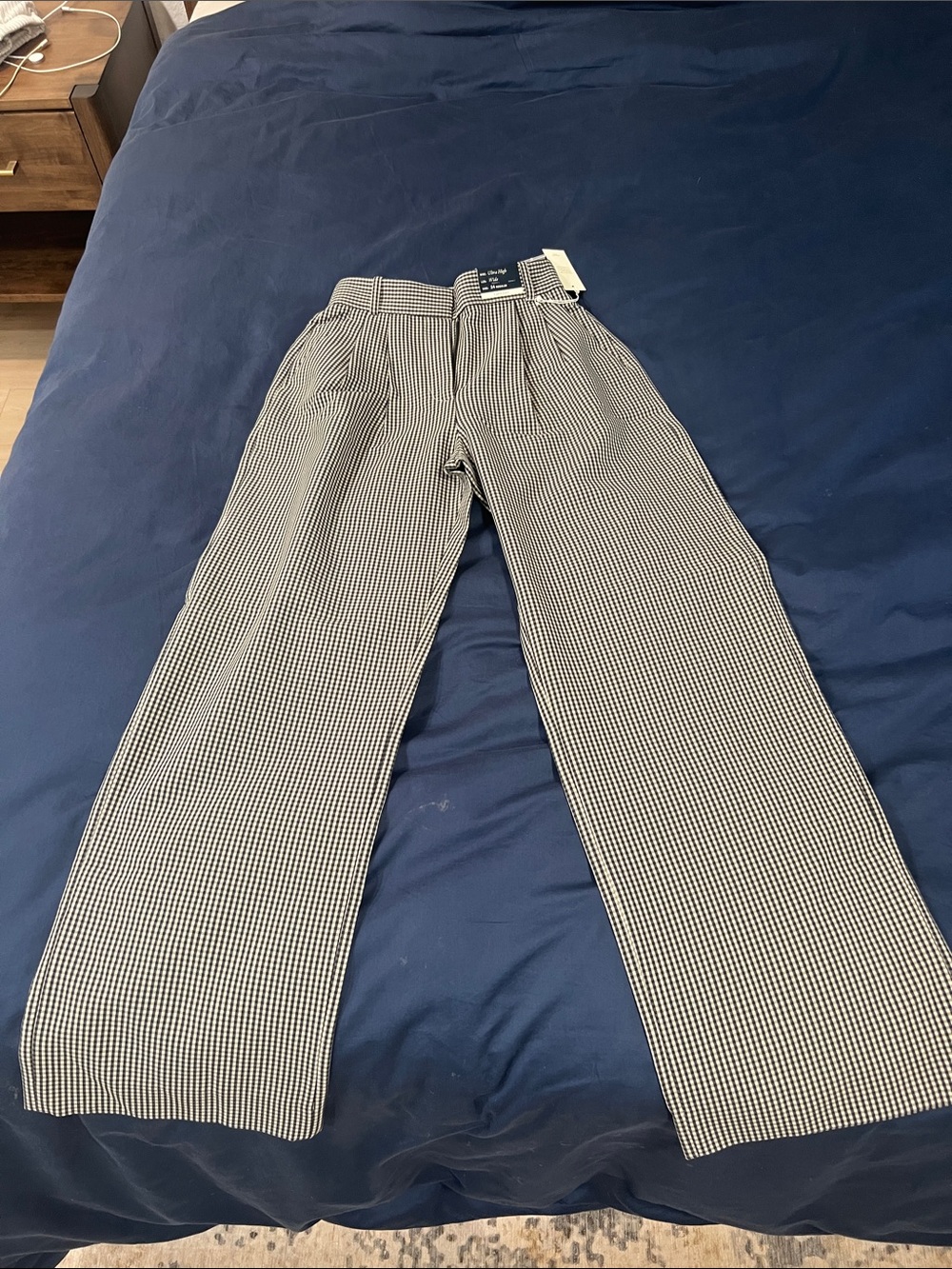 NWT Woman’s A&F Sloane Tailored Pants Checker Dress Pants - Curve Love